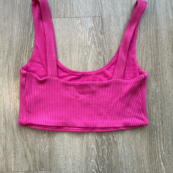 Pink Ribbed Crop Top - Picture 2 of 2